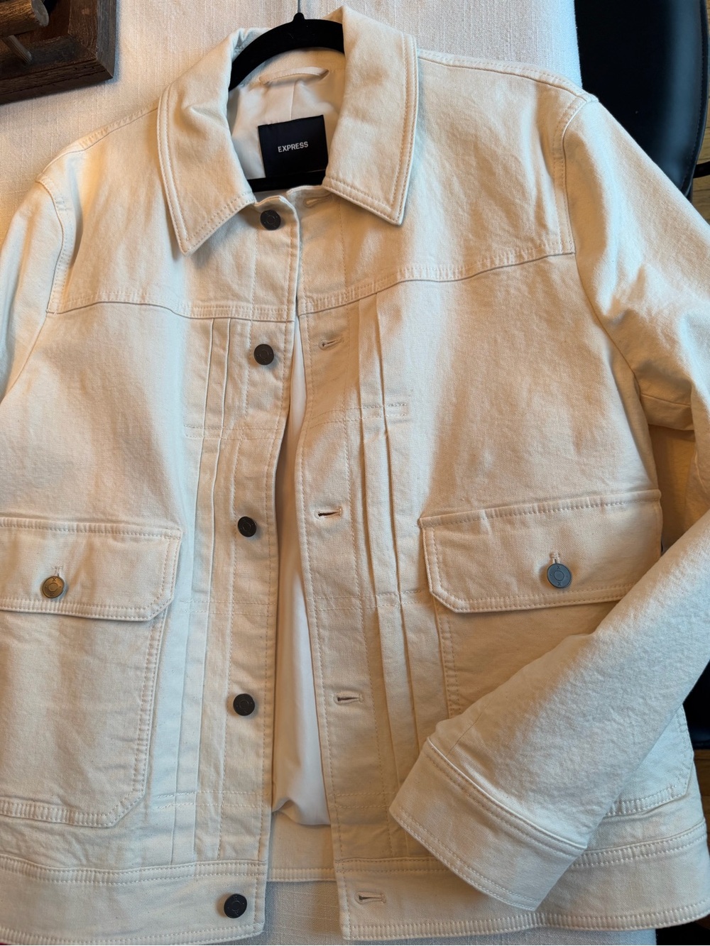 Express Natural Color Button-Up Jacket